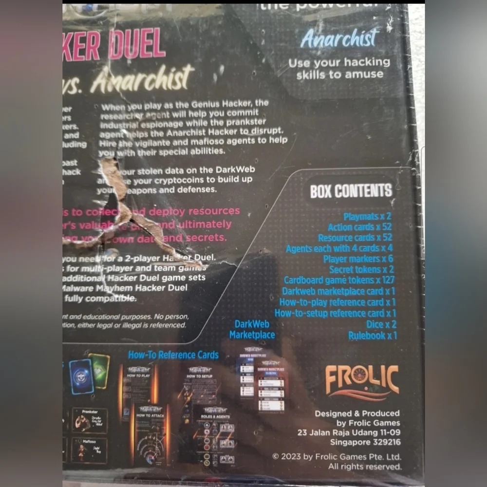 Frolic Board Game - Malware Mayhem - Hacker Duel Genius vs. Anarchist